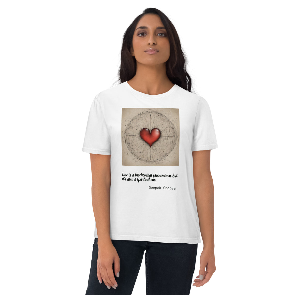 Deepak Chopra Quote Valentines Day Collection Unisex organic cotton t-shirt