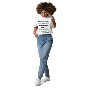 For Humanity's Benefit: Science Advocacy T-Shirt Unisex organic cotton t-shirt